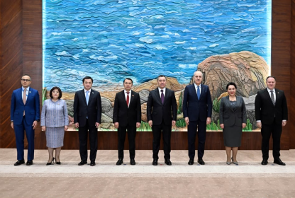 President of the Kyrgyz Republic H.E. Sadyr Japarov receives the Speakers of the Parliaments of the TURKPA Member States and Secretary General of TURKPA