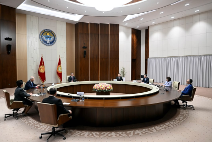 President of the Kyrgyz Republic H.E. Sadyr Japarov receives the Speakers of the Parliaments of the TURKPA Member States and Secretary General of TURKPA